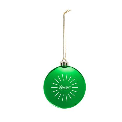 Custom Chrome Round Disk Ornament - Metallic Green 