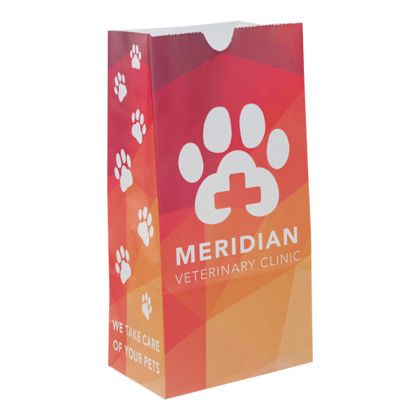 Custom Full Color White Paper Bag - 5" x 9.75" x 3.125" - Design 1