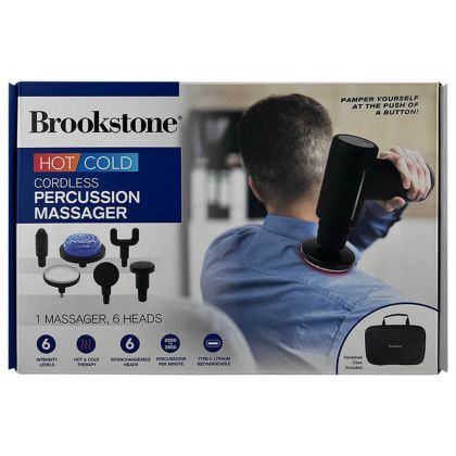 Custom Brookstone Wireless Deep Tissue Percussion Massager - Black Packaging View Custom Brookstone Wireless Deep Tissue Percussion Massager - Black Packaging View