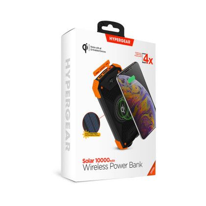 Custom HyperGear Solar 10000mAh Wireless Power Bank - Black In Box View Custom HyperGear Solar 10000mAh Wireless Power Bank - Black In Box View