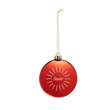 Custom Chrome Round Disk Ornament - Metallic Red 