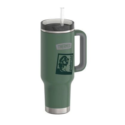 Custom Thermos 40 oz Stainless Steel Cup Holder Mug - Alpine Green Custom Thermos 40 oz Stainless Steel Cup Holder Mug - Alpine Green