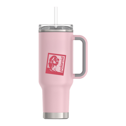 Custom Thermos 40 oz Stainless Steel Cup Holder Mug - Sunset Pink Custom Thermos 40 oz Stainless Steel Cup Holder Mug - Sunset Pink