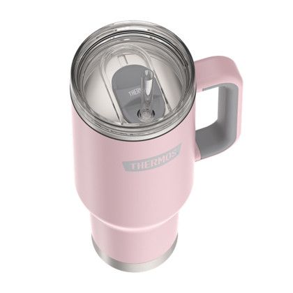 Custom Thermos 40 oz Stainless Steel Cup Holder Mug - Sunset Pink Top View Custom Thermos 40 oz Stainless Steel Cup Holder Mug - Sunset Pink Top View