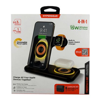 Custom HyperGear PowerFold X-Ray 4-in-1 Foldable Wireless Charging Stand with 15W Wireless Fast Charge - Box View 