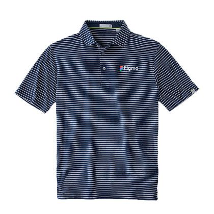 Custom Tasc Men's Cloud Polo Brookline Stripe - Clasic Navy