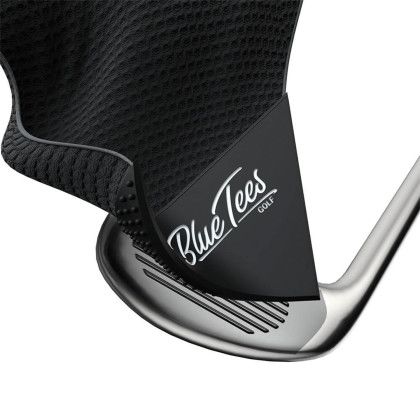 Custom Blue Tees Golf Magnetic Utility Towel - Black In Use 