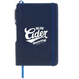 Custom 6" x 8.5" FSC Mix Viola Bound Notebook with Pen - Navy Custom 6" x 8.5" FSC Mix Viola Bound Notebook with Pen - Navy