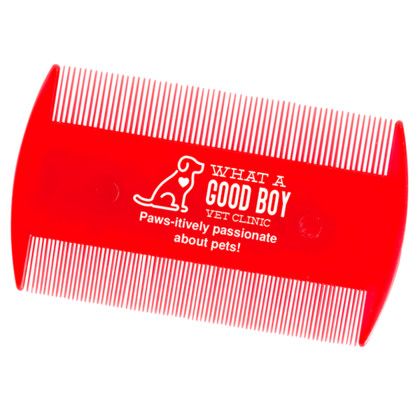 Custom Red, White & Blue Flea Combs - Red