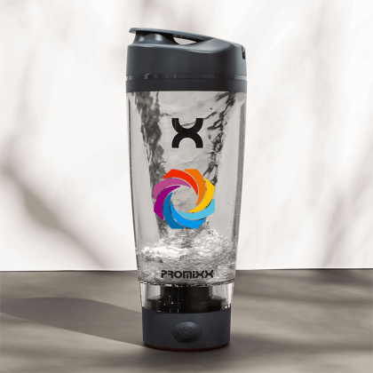 Custom Promixx Pro 20 oz Electric Shaker Bottle - Black Front View 