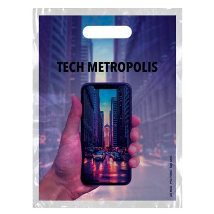 Custom Digital Full Color 2-Sided Clear Plastic Bags with Gusset  9" x 12" x 2"