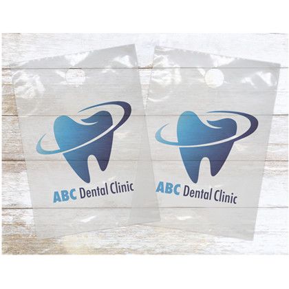 Custom Digital Full Color Clear Plastic Doorknob Bags - 9" x 13" Custom Digital Full Color Clear Plastic Doorknob Bags - 9" x 13"