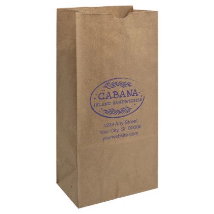 Custom One Color Natural SOS Paper Bag - 6.25" x 12.5" x 3.8125" Custom One Color Natural SOS Paper Bag - 6.25" x 12.5" x 3.8125"