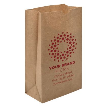 Custom One Color 1-Sided SOS Kraft Paper Bags - 6" x 11.062" x 3.625" Custom One Color 1-Sided SOS Kraft Paper Bags - 6" x 11.062" x 3.625"
