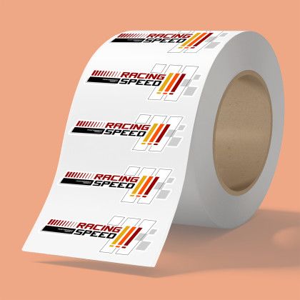 Custom 6" x 2" BOPP stickers on roll - 3.5 mil Custom 6" x 2" BOPP stickers on roll - 3.5 mil