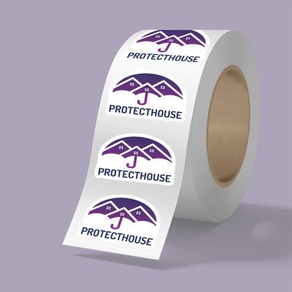 Custom 3" x 2" BOPP stickers on roll - 3.5 mil Custom 3" x 2" BOPP stickers on roll - 3.5 mil