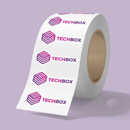 Custom 5" x 2" BOPP stickers on roll - 3.5 mil Custom 5" x 2" BOPP stickers on roll - 3.5 mil