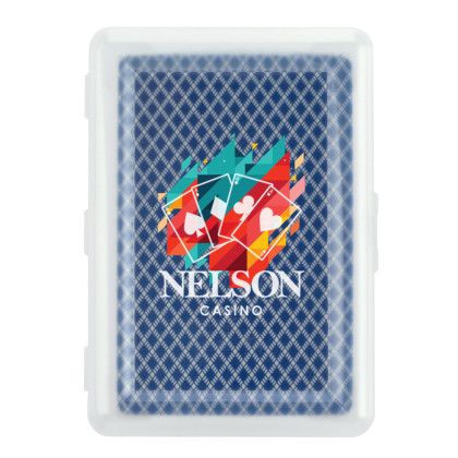 Personalized Playing Cards in Cases | Playing Card Promotional Products - Blue Personalized Playing Cards in Cases | Playing Card Promotional Products - Blue