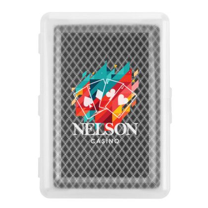 Personalized Playing Cards in Cases | Playing Card Promotional Products - Black Personalized Playing Cards in Cases | Playing Card Promotional Products - Black