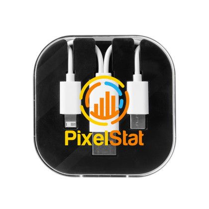 Custom 3-In-1 Charging Cable With Phone Stand 2.0 - Black 