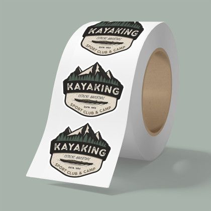 Custom 5" x 4" BOPP stickers on roll - 3.5 mil