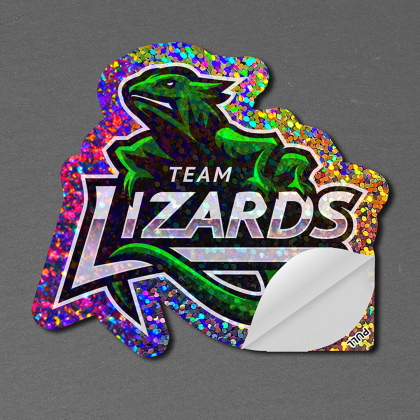 Custom 2" x 2" Vinyl Die Cut Glitter Sticker with Pull Tab 6 mil