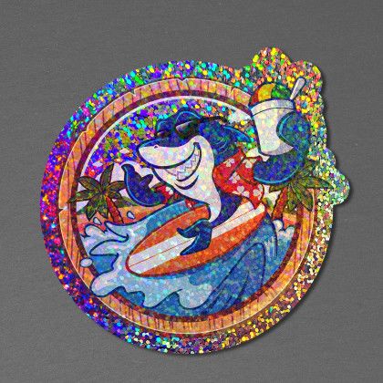 Custom 3" x 3" Vinyl Die Cut Glitter Sticker 6 mil