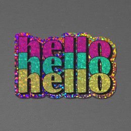 Custom 3" x 2" Vinyl Die Cut Glitter Sticker 6 mil