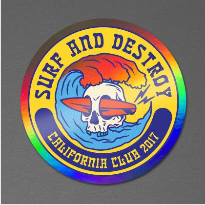 Custom 5" x 5" Vinyl Die Cut Holographic Sticker 6 mil