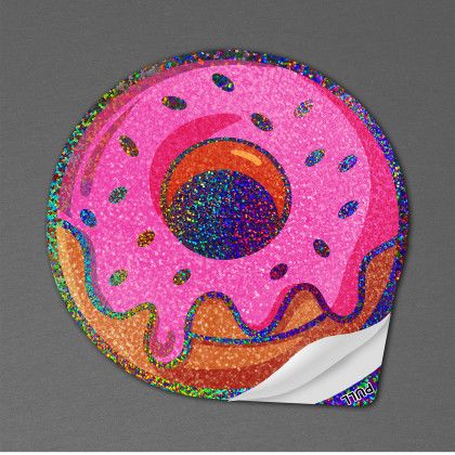 Custom 5" x 5" Vinyl Die Cut Glitter Sticker with pull tab 6 mil