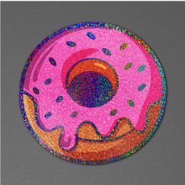 Custom 5" x 5" Vinyl Die Cut Glitter Sticker 6 mil