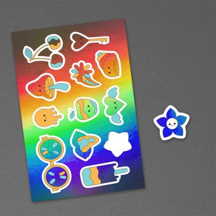 Custom 6" x 9" Holographic Sticker Sheet
