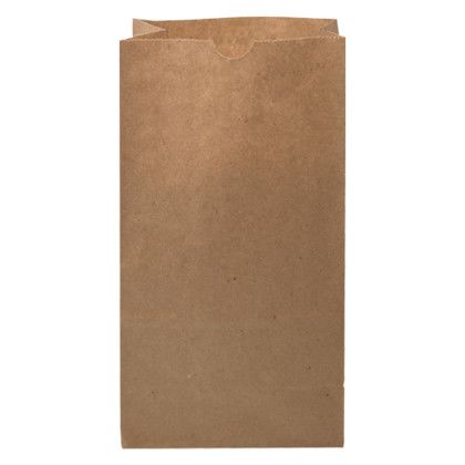 Custom One Color 1-Sided SOS Kraft Paper Bags - 6" x 11.062" x 3.625" - Back View 