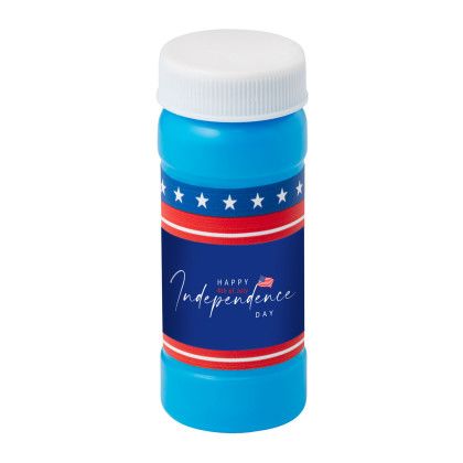 Custom 2 oz. Patriotic Bubbles with Full-Color Digital Label - Blue 