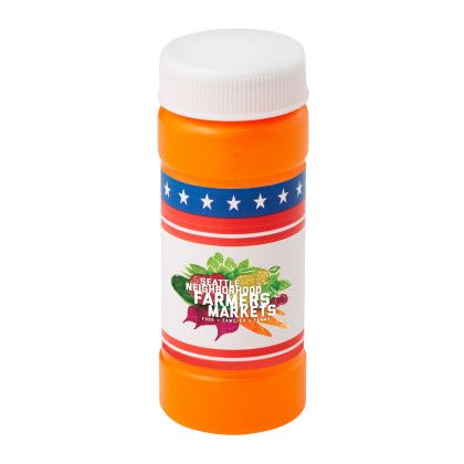 Custom 2 oz. Patriotic Bubbles with Full-Color Digital Label - Orange 