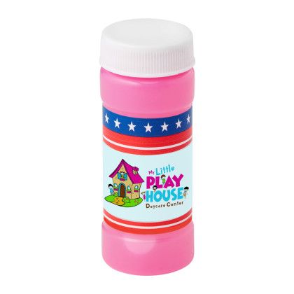 Custom 2 oz. Patriotic Bubbles with Full-Color Digital Label - Pink