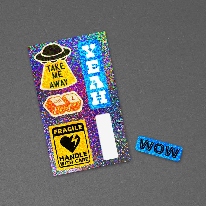 Custom 3 x 5 Glitter Sticker Sheet