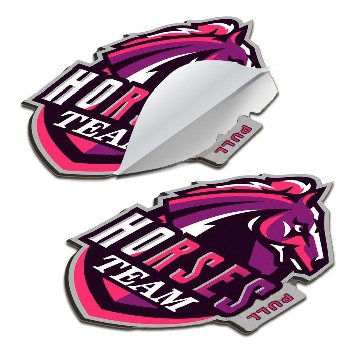 Custom 2 x 2 Vinyl Die Cut Sticker with Pull Tab 6 mil