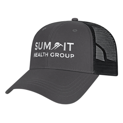Low Price X-tra Value Embroidered Polyester Trucker Cap - Charcoal/black