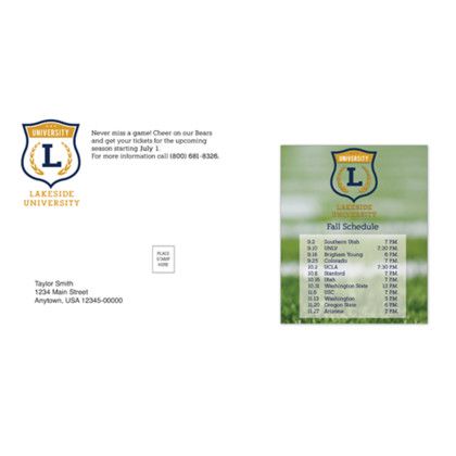 Custom Magnet Mailer MgesaSize Postcard (10.5" x 5.75") w/Large Magnet (3.5" x 4.25") - Back View 