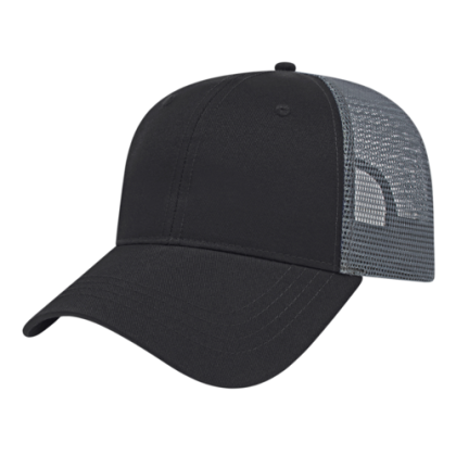 Low Price X-tra Value Embroidered Polyester Trucker Cap - Black/charcoal