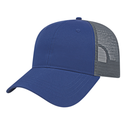Low Price X-tra Value Embroidered Polyester Trucker Cap - Royal/charcoal