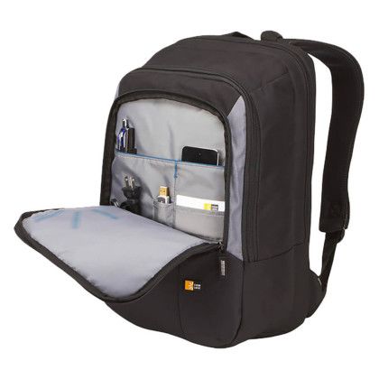 Custom Case Logic 17" Laptop Backpack - Black Open View Custom Case Logic 17" Laptop Backpack - Black Open View