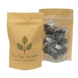 Custom Full Color Stand Up Kraft Pouch with Clear Back - 5" x 8" x 2.5" Custom Full Color Stand Up Kraft Pouch with Clear Back - 5" x 8" x 2.5"