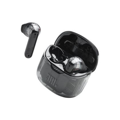 Custom JBL Tune Flex True Wireless Earbuds - Black Ghost Edition - Side View 