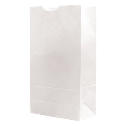 Custom Full Color 1-Sided SOS White Paper Bags - 4.25" x 8.1875" x 2.375" - Back View 