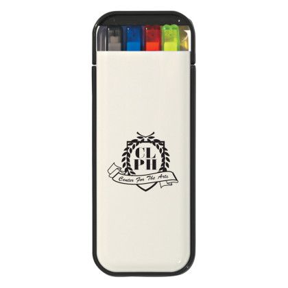 Custom 4-In-1 Writing Set - White With Black 