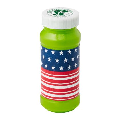 Custom 4 oz. Patriotic Bubbles Imprinted on Cap - Lime Green 