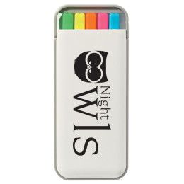 Custom 5-In-1 Highlighter Set - White Case With Gray