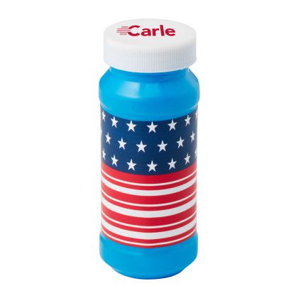 Custom 4 oz. Patriotic Bubbles Imprinted on Cap - Blue 